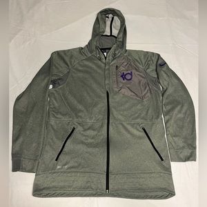 Nike Mens Sz Large "KD" Kevin Durant Gray Purple Dri-Fit Full-Zip Jacket